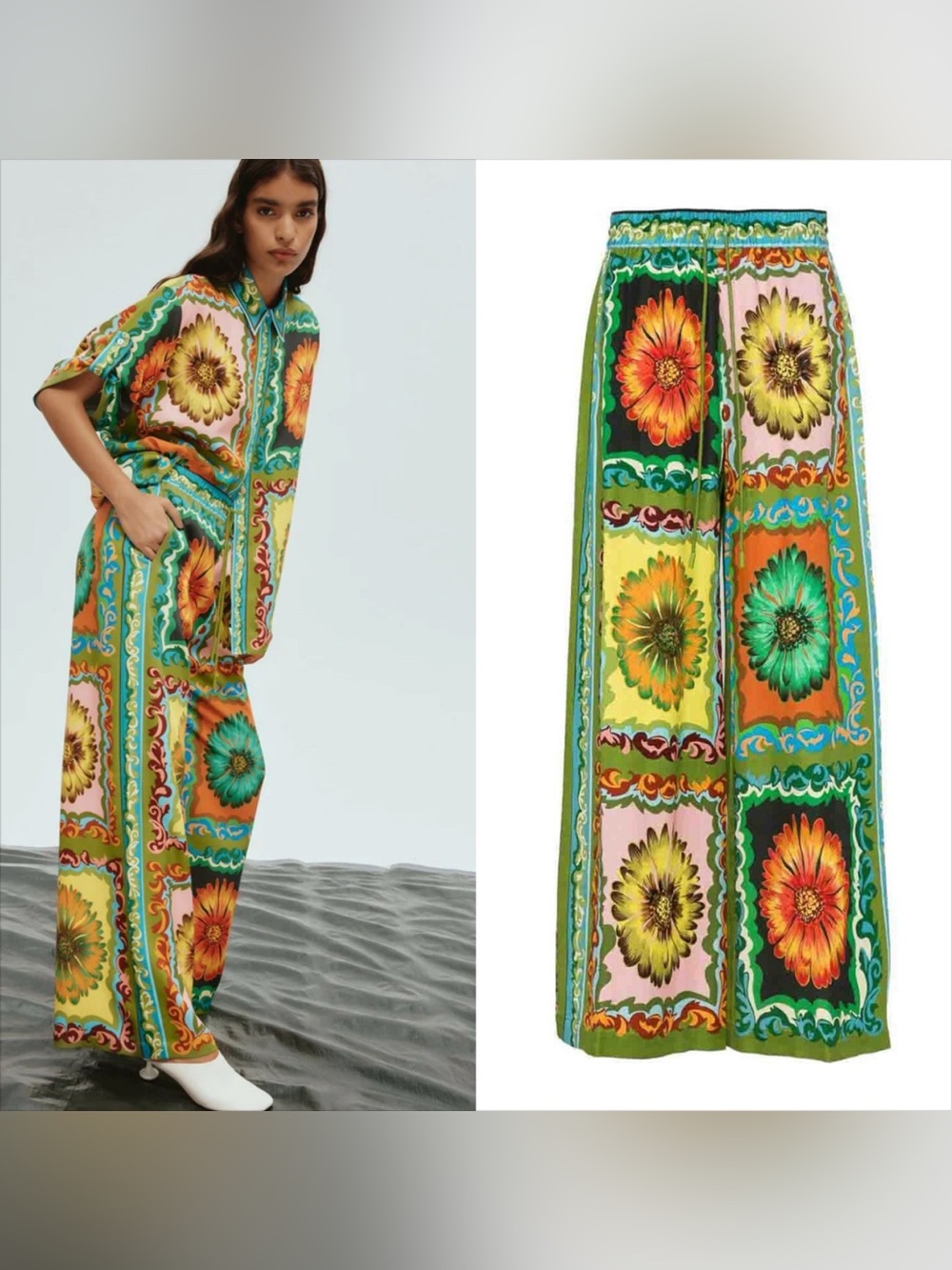 Alemais disco daisy flower printed wideleg pant  (PANT ONLY)